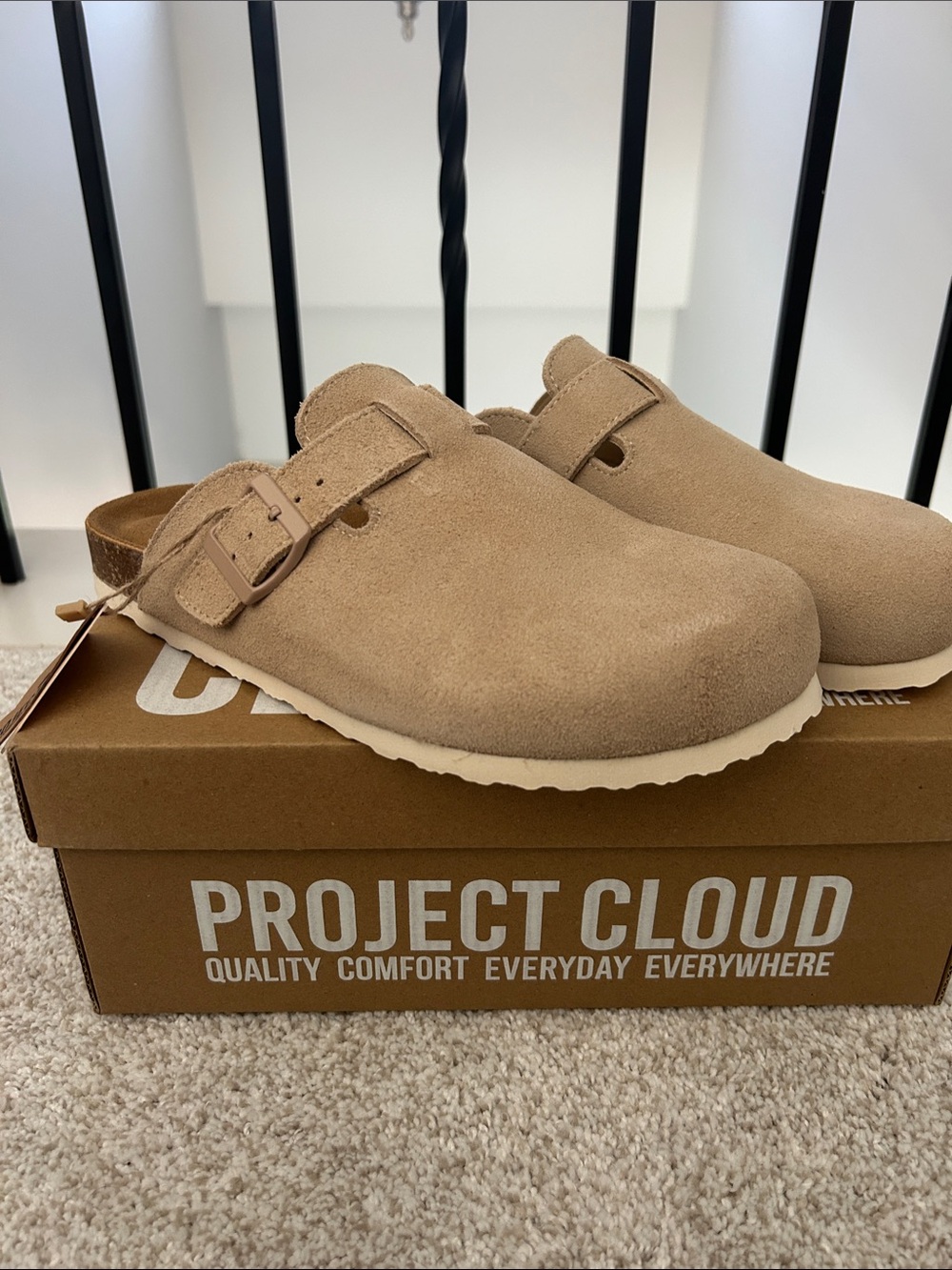 Project Cloud Women's Tan Suede Clog Mule